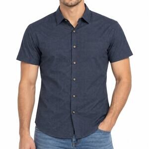 Cactusman Ricky Singh Slim Fit Navy Button Up S